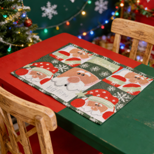 Christmas Decoration Supplies Merry Christmas Knitted Cloth Placemat Santa Claus Table Mat Decor