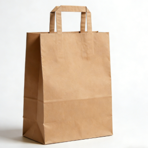 Customized Logo Printed Bolsas De Ppapel Kraft Shopping Paper Bag With Flat Handle