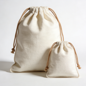 Factory Wholesale Eco-Friendly Custom Logo Soft Cloth Cotton Canvas Drawstring Bag with Double Sided Printing