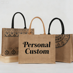 Fashion Custom Coated Linen Personalized Custom Name Jute Bag Bridesmaid Gift Bag Party Wedding Favors Gift for Her