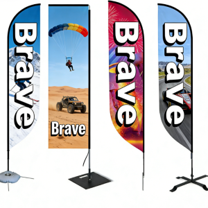 Manufacturer Custom Business Flags Advertising Sports Racing Feather Flag Angled Tear Drop Flag Banners by Signs