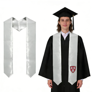 Prosub Wholesale Sublimation Blank Stole White Glossy Satin Polyester 60in and 72in Custom Logo Sublimation Graduation Stoles