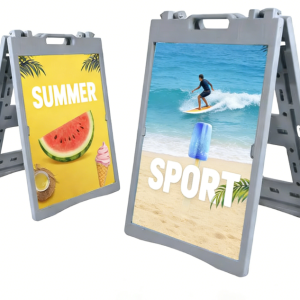 Portable Double-Sided A-Board Poster Stand Water Injection Plastic KT Board Display Stand for Advertising and Promotions